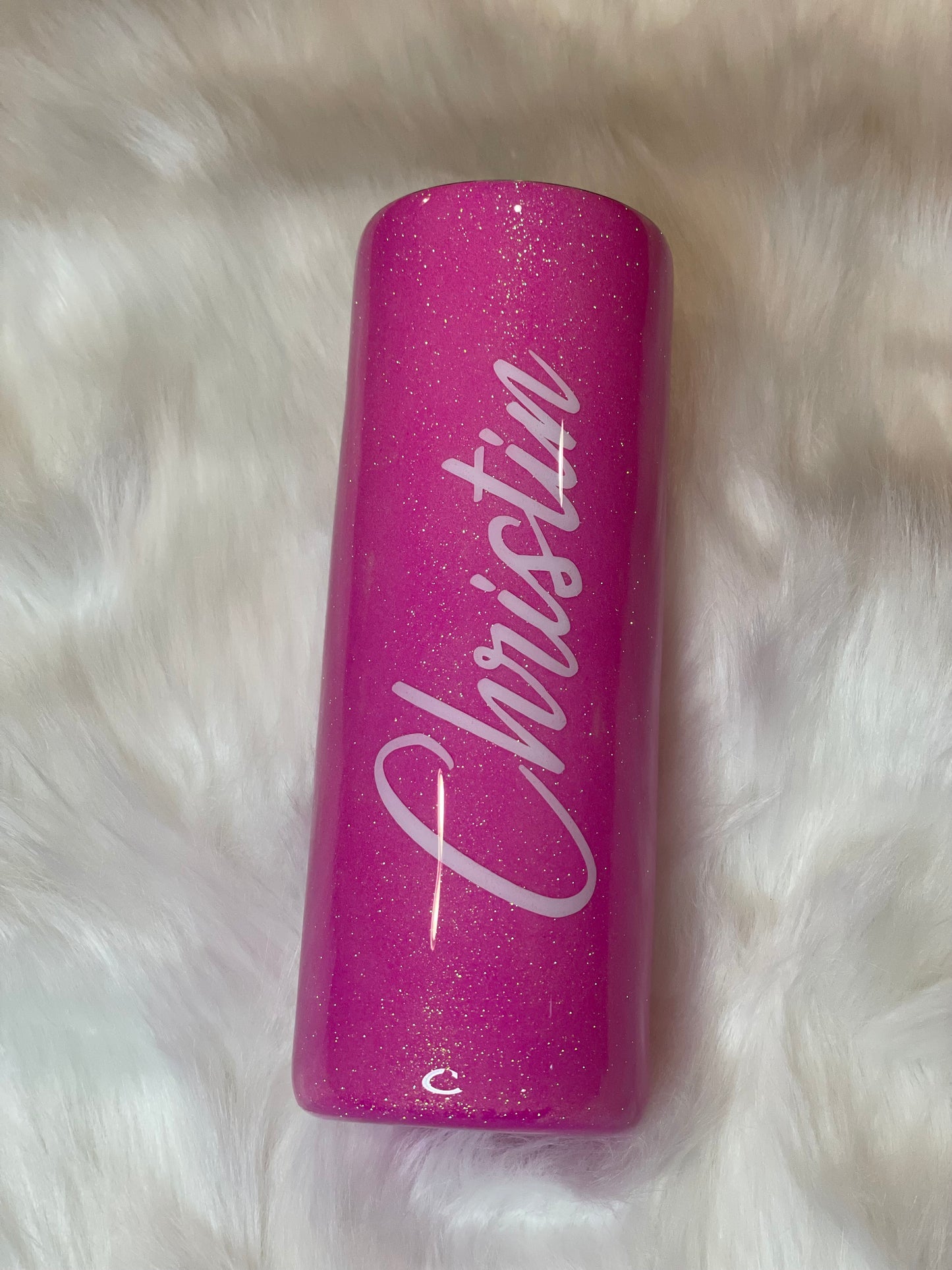 20 ounce skinny (Name Only) Glitter Tumblers