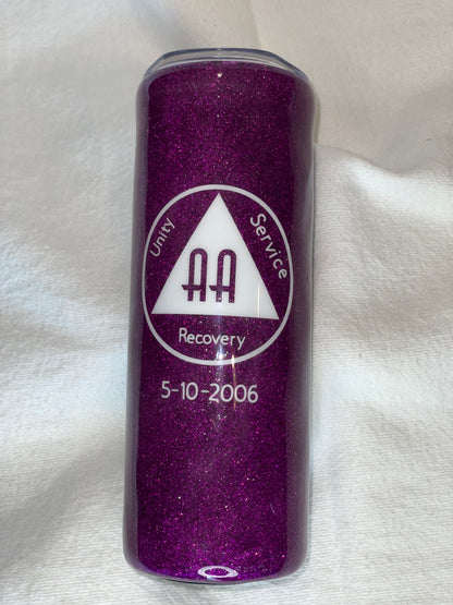 20 ounce skinny (Name Only)  Glitter Tumblers
