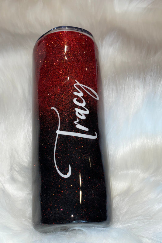 20 ounce skinny (Name Only)  Glitter Tumblers